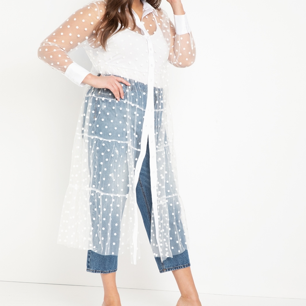 Sheer dot maxi dress